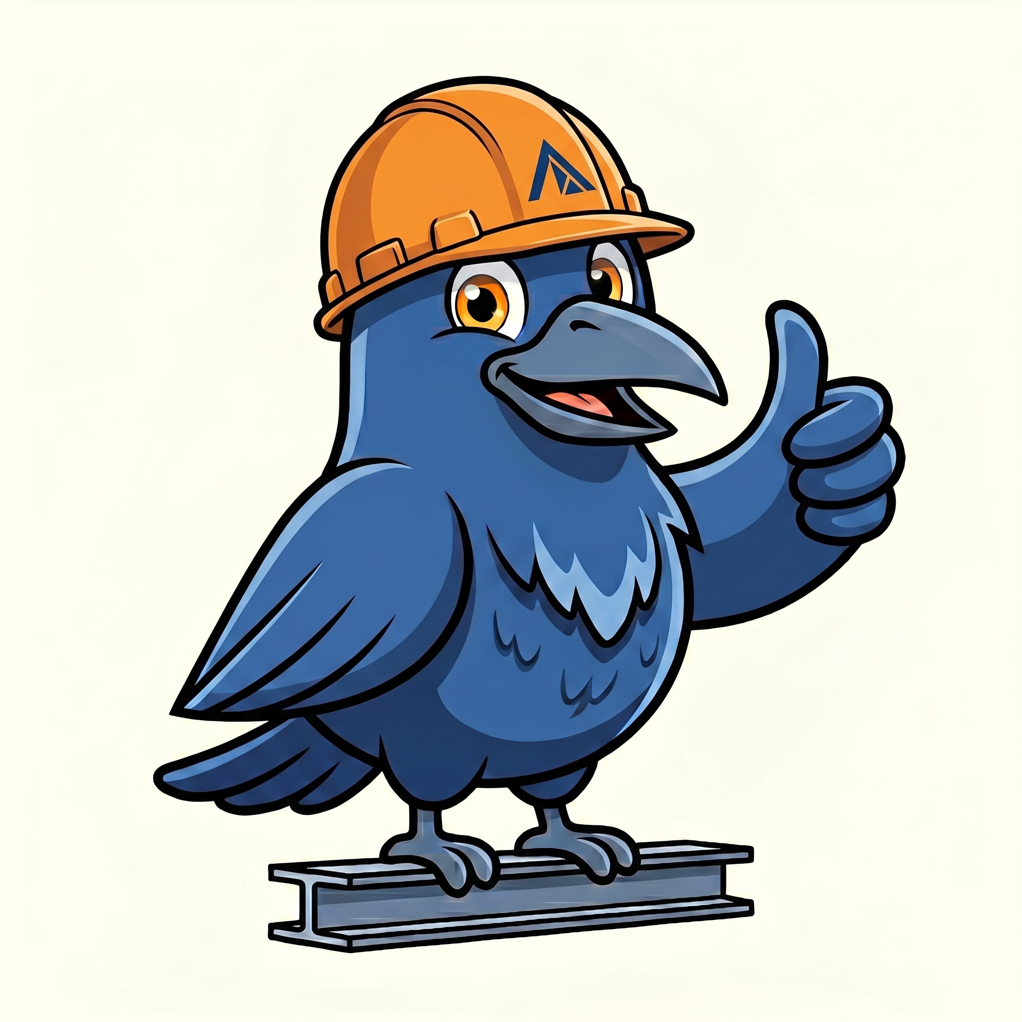 BOLT — the Skyward Construction Group mascot — giving a thumbs up in a hard hat